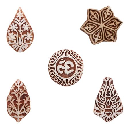 Set of 5 Piece New Mix Wooden Printing Blocks